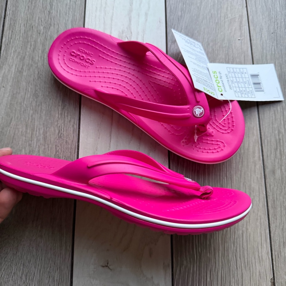 CROCS Kids Vibrant Pink Sandals - Picture 3 of 5